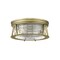 Z-Lite Cape Harbor 3 Light Flush Mount, Rubbed Brass & Clear 491F3-RB - alternate 2